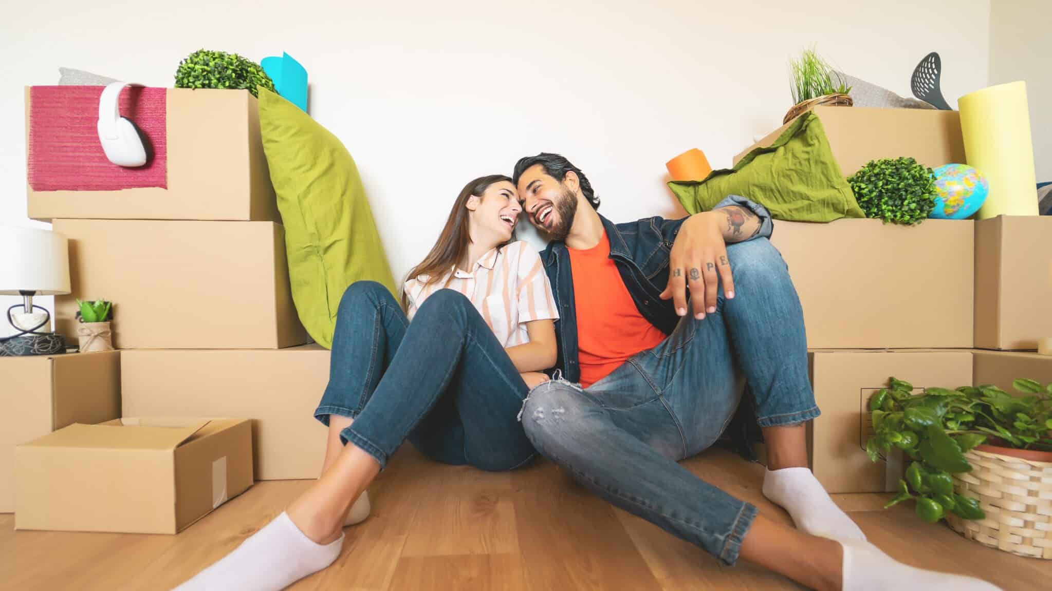 young couple moving in together for the first time