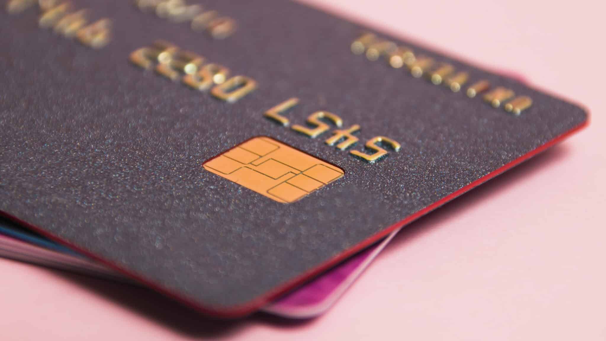 Credit Cards on a Soft Pink Desktop