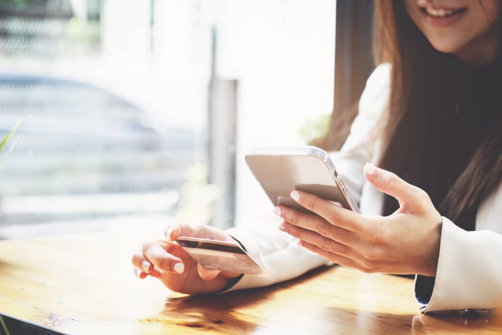 Woman Monitoring Her Credit Online