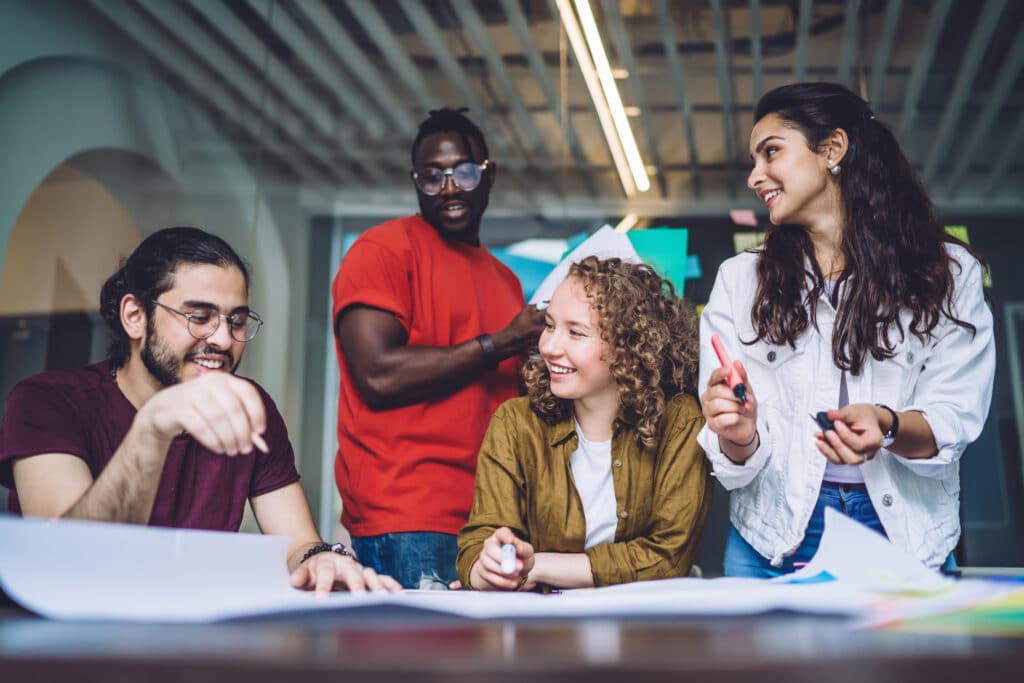 young professionals working on a project together