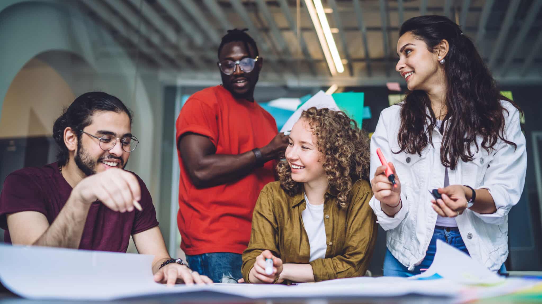young professionals working on a project together