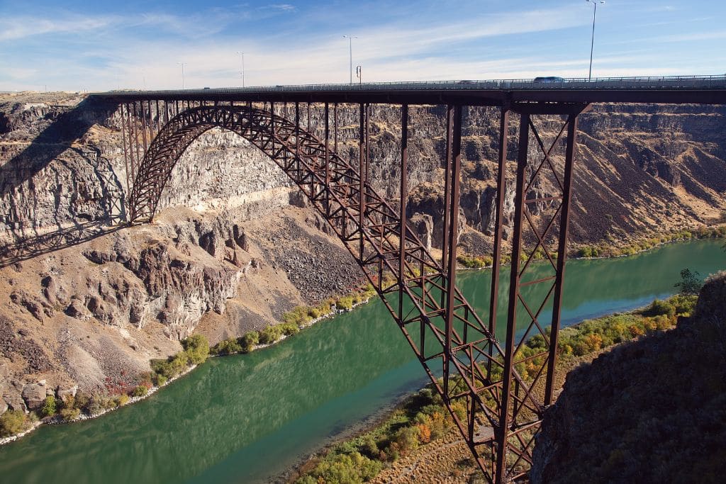 Perrine Bridge spanning the Snake River Canyon in Twin Falls, Idaho