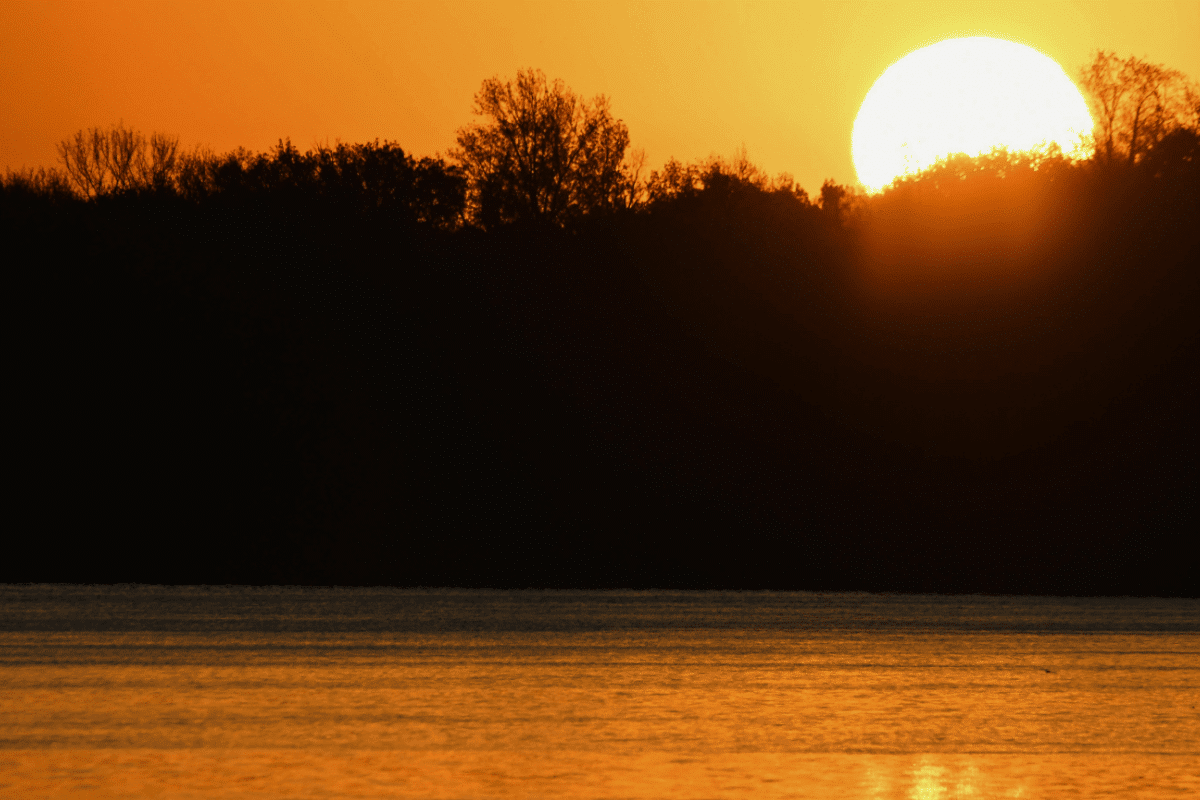 Sunset over the water in Alabama