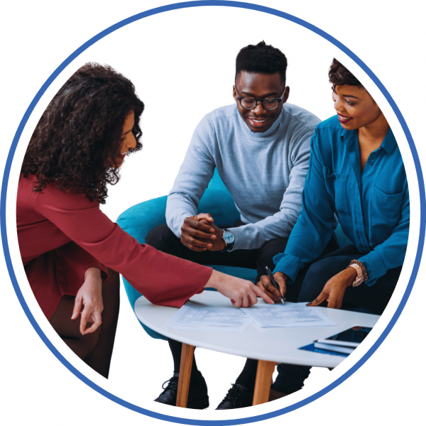 couple receiving financial counseling from a trusted advisor