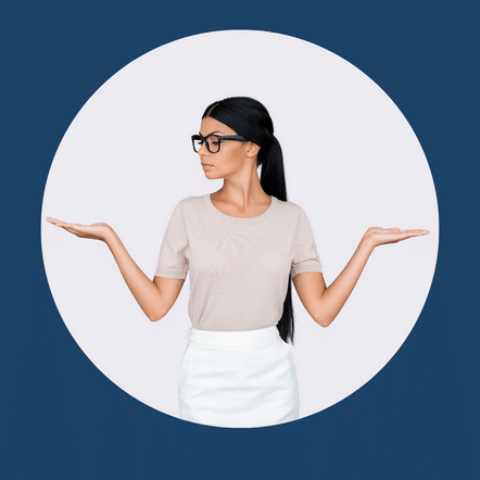 woman making a choice between two options